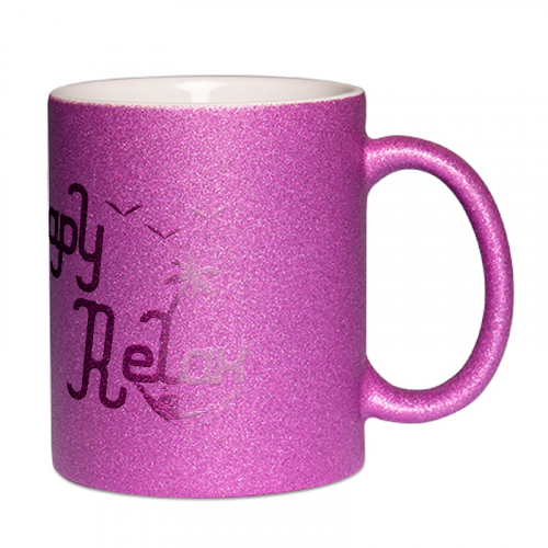 Mug à paillettes violet Papy relax