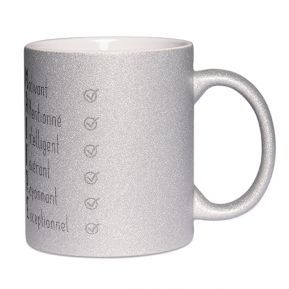 Mug à paillettes Les qualités du Maître 