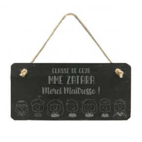 Plaque de porte de classe scolaire gravée Merci Maîtresse