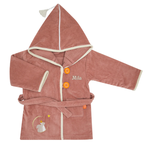 Peignoir enfant personnalisé Ecureuil Marsala