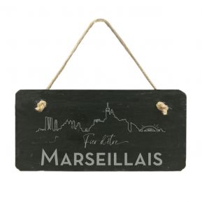 Plaque de porte en ardoise Fier d'être Marseillais