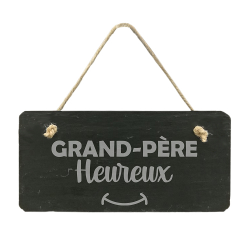 Plaque de porte en ardoise Grand-père heureux