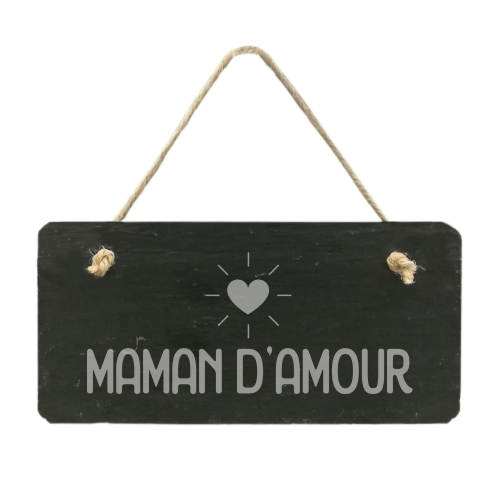 Plaque de porte en ardoise Maman d'amour