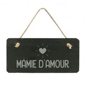 Plaque de porte en ardoise Mamie d'amour