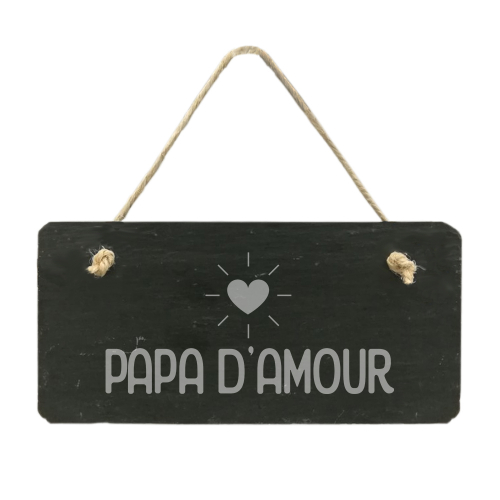 Plaque de porte en ardoise Papa d'amour