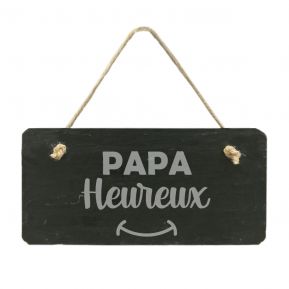 Plaque de porte en ardoise Papa Heureux