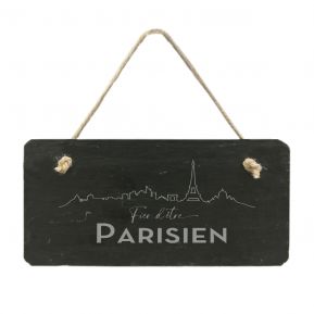 Plaque de porte en ardoise Fier d'être Parisien 