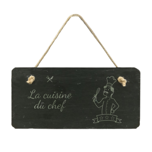 Plaque de porte de cuisine gravée - Chef Etoile