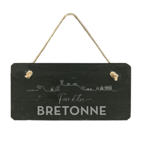 Plaque de porte en ardoise Fière d'être bretonne