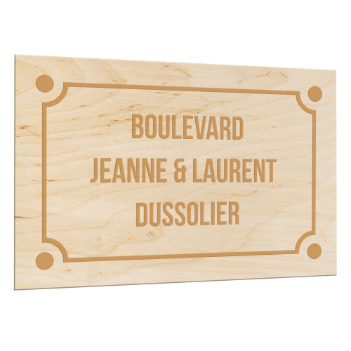 Plaque de rue en bois