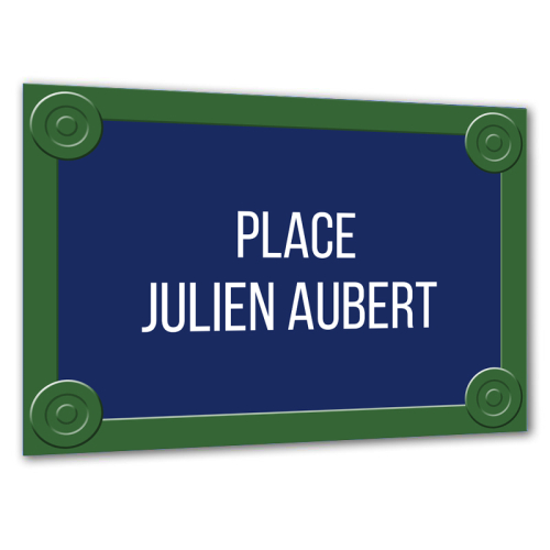 plaque de rue vintage accrochée  à une porte
