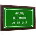 Plaque de rue sur support en bois