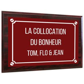 Plaque de rue support bois