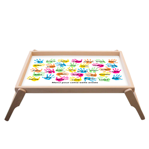 Plateau de lit imprimé petites mains d'enfants