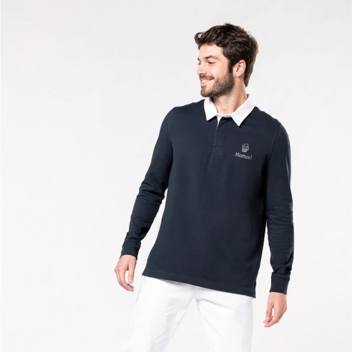 Polo rugby bleu marine