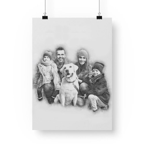 Affiche famille fusain
