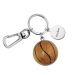 Porte-clés ballon de basket en bois personnalisé