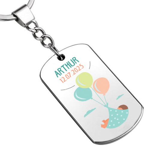 Porte-clés personnalisé avec photo imprimée ballon