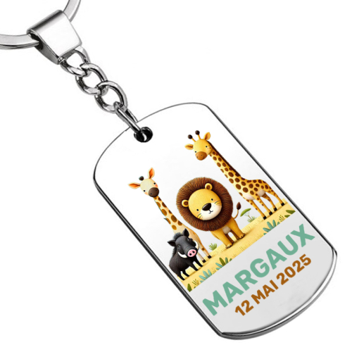 Porte-clés personnalisé avec photo imprimée safari