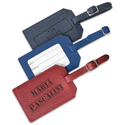Porte-étiquette de bagage cuir personnalisé tampon