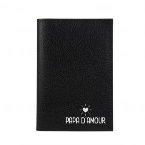 Etui passeport cuir Papa d'amour 