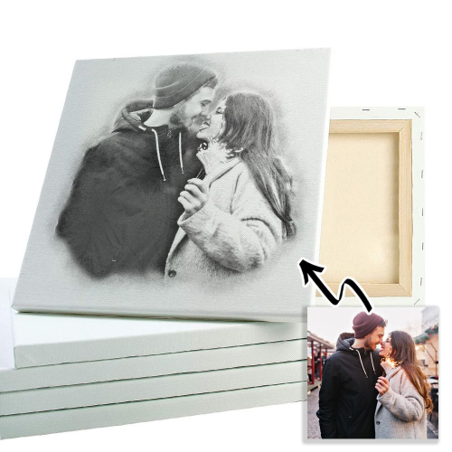 Portrait fusain couple