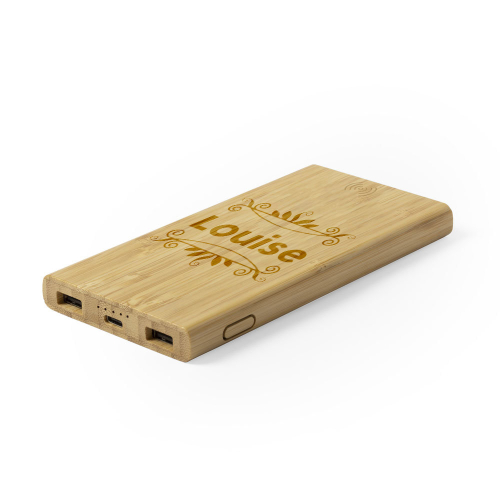 Power Bank bambou gravé - 6 000 mAh 