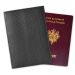 Protège passeport cuir personnalisé motifs Voyage noir