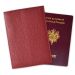 Protège passeport gravé motif tampon rouge