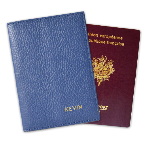 Etui passeport bleu