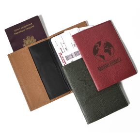 Protège passeport cuir personnalisé motifs Voyage
