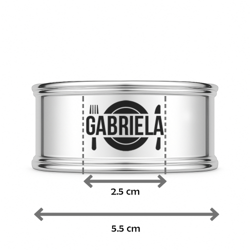 Rond de serviette gravé mesures