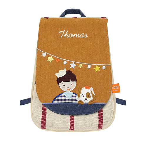 Sac à dos enfant et chien brodée