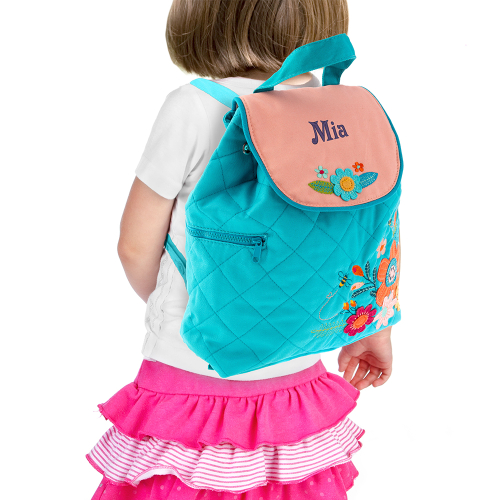 Sac à dos personnalisable à imprimés fleuris - dos brodé