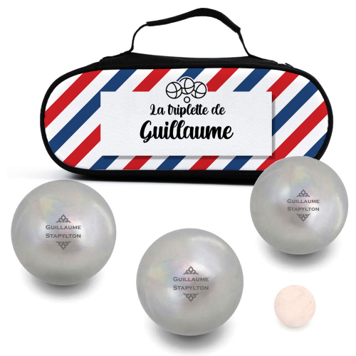 Sacoche de boules de pétanque personnalisées avec boules gravées