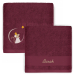 Serviette enfant brodée 70 x 140 cm - Souris Framboise