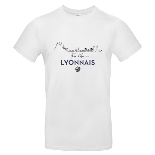 T-shirt homme blanc Fier d'être Lyonnais