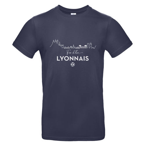 T-shirt bleu navy Fier d'être Lyonnais