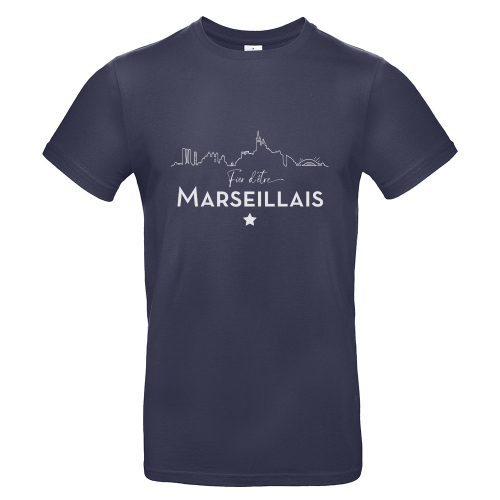 T-shirt urban navy Fier d'être Marseillais