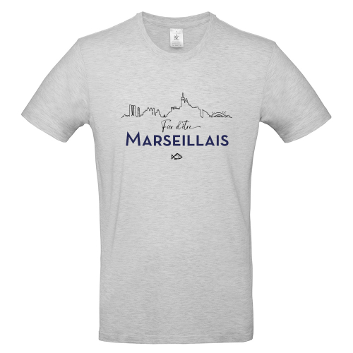 T-shirt gris Fier d'être Marseillais