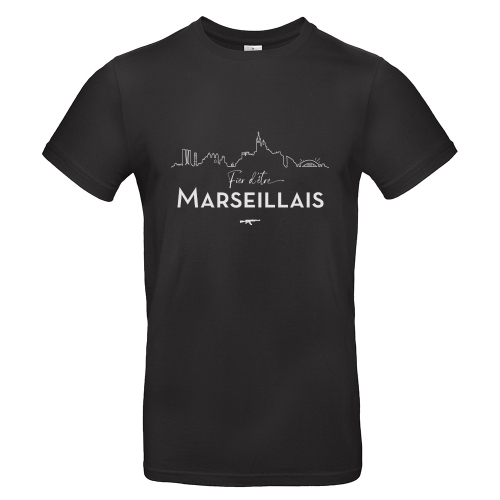 T-shirt noir Fier d'être Marseillais