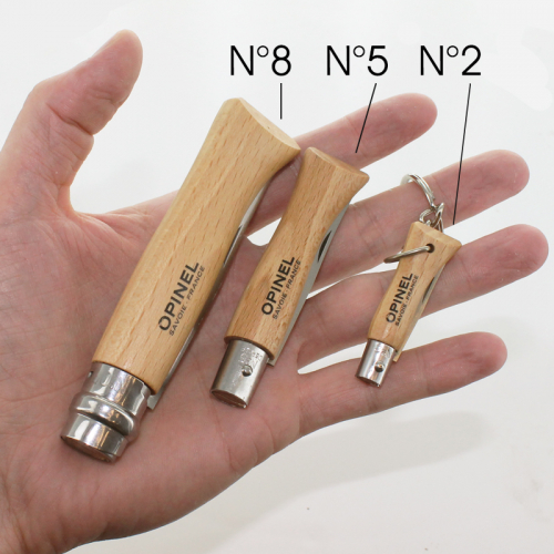 Tailles opinel n8, n5 et n2