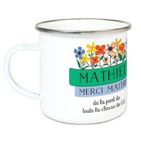 Tasse émaillée Fleurs des champs personnalisée