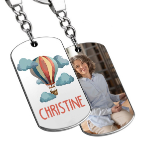 Porte-clés personnalisé avec photo imprimée prénom et ballon Porte-clés personnalisé avec photo imprimée prénom et ballon