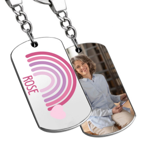Porte-clés personnalisé avec photo imprimée Arc-en-ciel coloré Porte-clés personnalisé avec photo imprimée Arc-en-ciel coloré