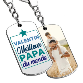 Porte-clés personnalisé avec photo imprimée bonne fête Papa Porte-clés personnalisé avec photo imprimée bonne fête Papa