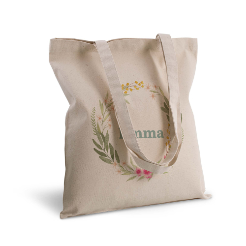 Exemple de personnalisation - Tote bag couronne de fleurs