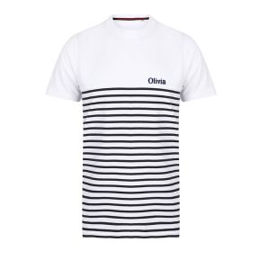 T-shirt style marin brodé 