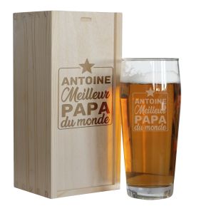 Pinte de bière Papa gravée