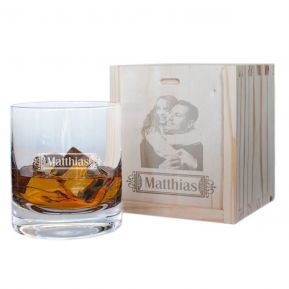 Verre à whisky personnalisé avec son coffret photo